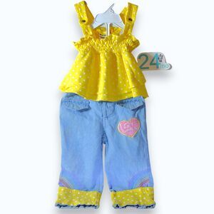 24m Polka-Dot outfit & Paris short set, Polk-a-dot, 4pcs Scrumptious